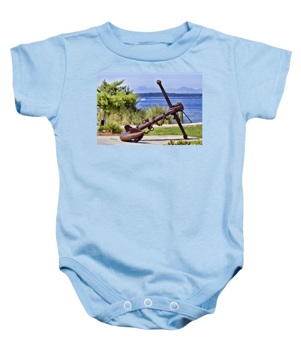 Anchor Baby Onesie featuring the photograph Anchor from West Seattle 2 by Cathy Anderson