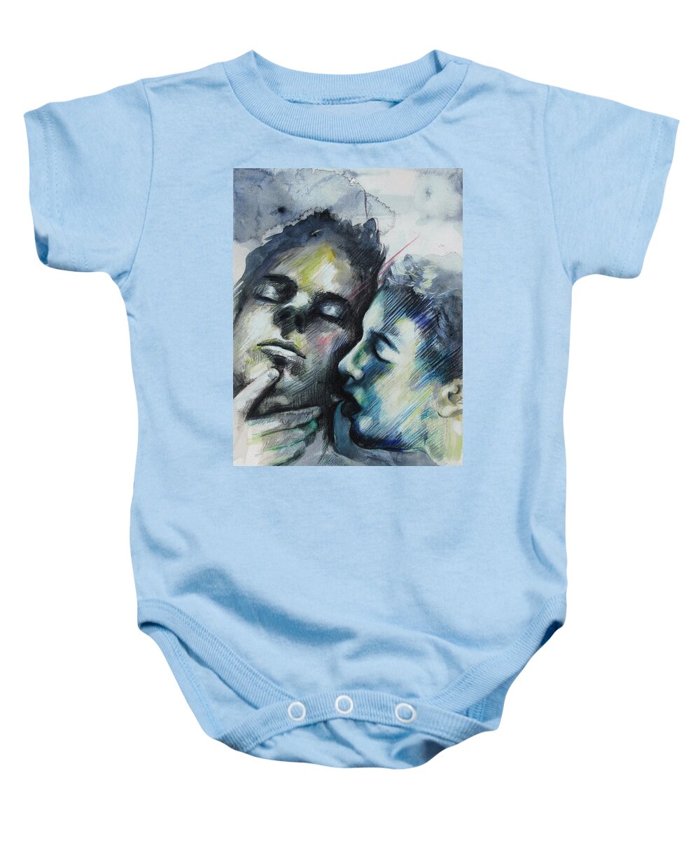 Contemporary Gay Artists Baby Onesie featuring the painting Aquatic Dreams by Rene Capone