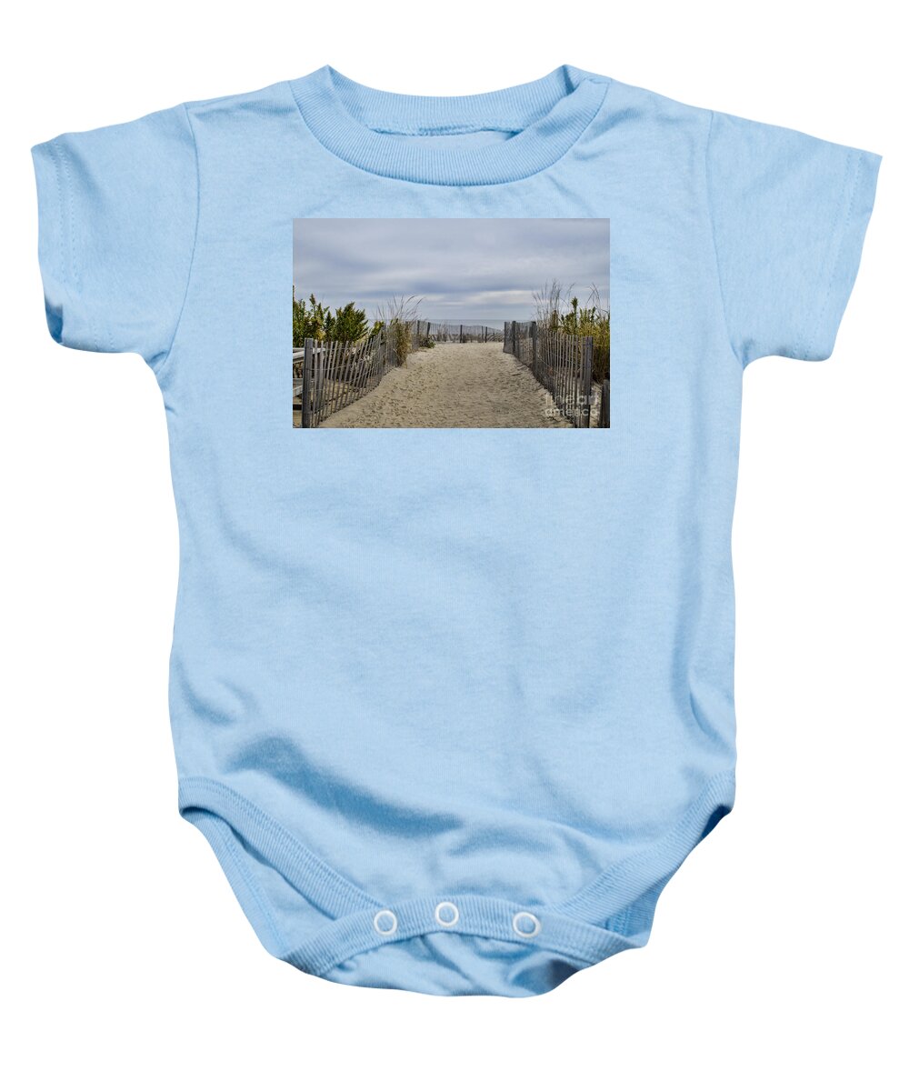 Beach Baby Onesie featuring the photograph Autumn At The Beach by Judy Wolinsky
