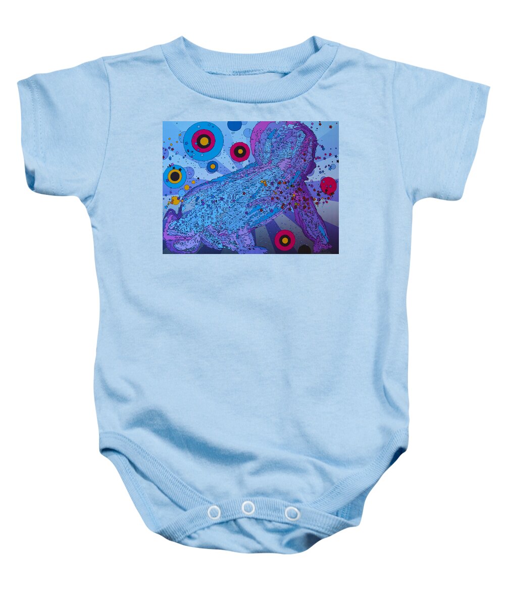 Baby Art Baby Onesie featuring the painting Baby Elvis Feeling Blue by Robert Margetts