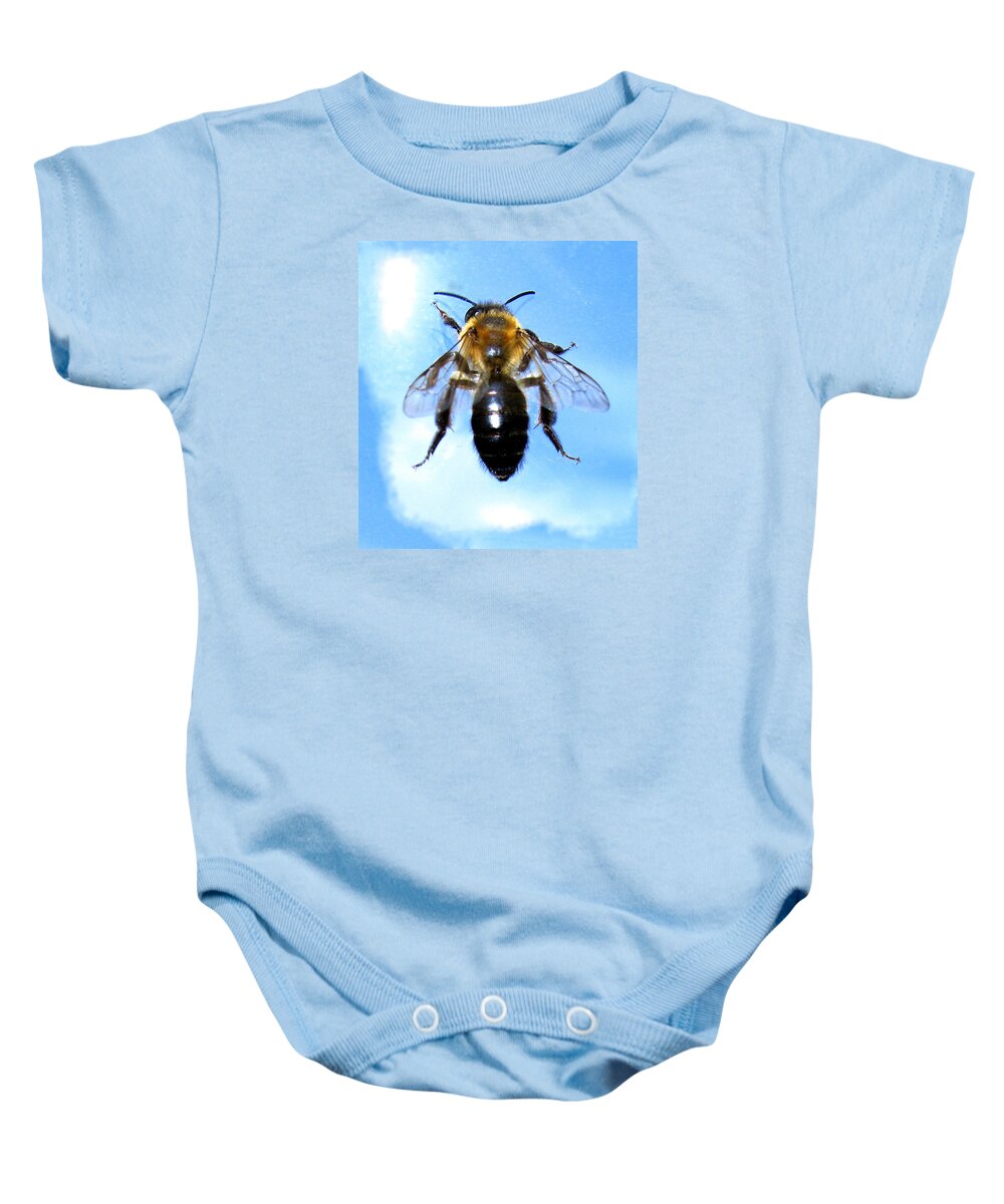 Bee Baby Onesie featuring the photograph Bee by Tom Conway