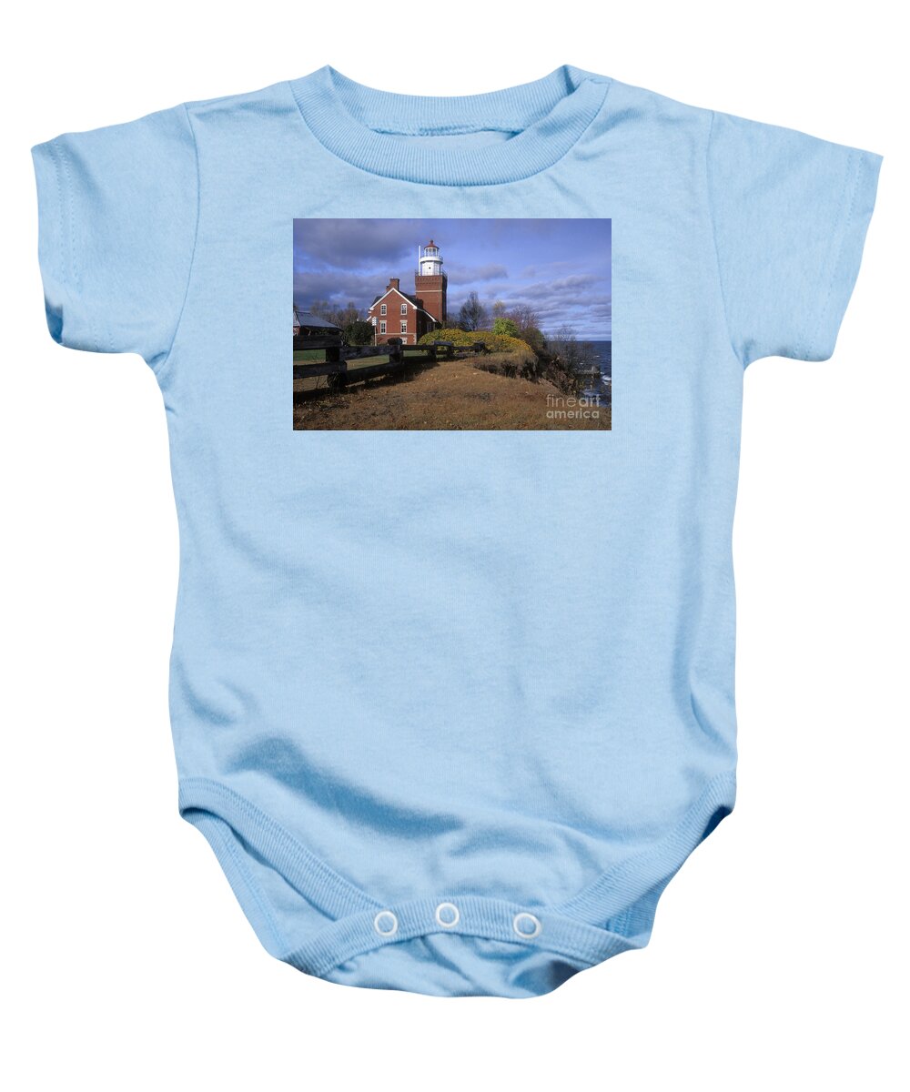 Big Baby Onesie featuring the photograph Big Bay Point Lighthouse - FS000622 by Daniel Dempster
