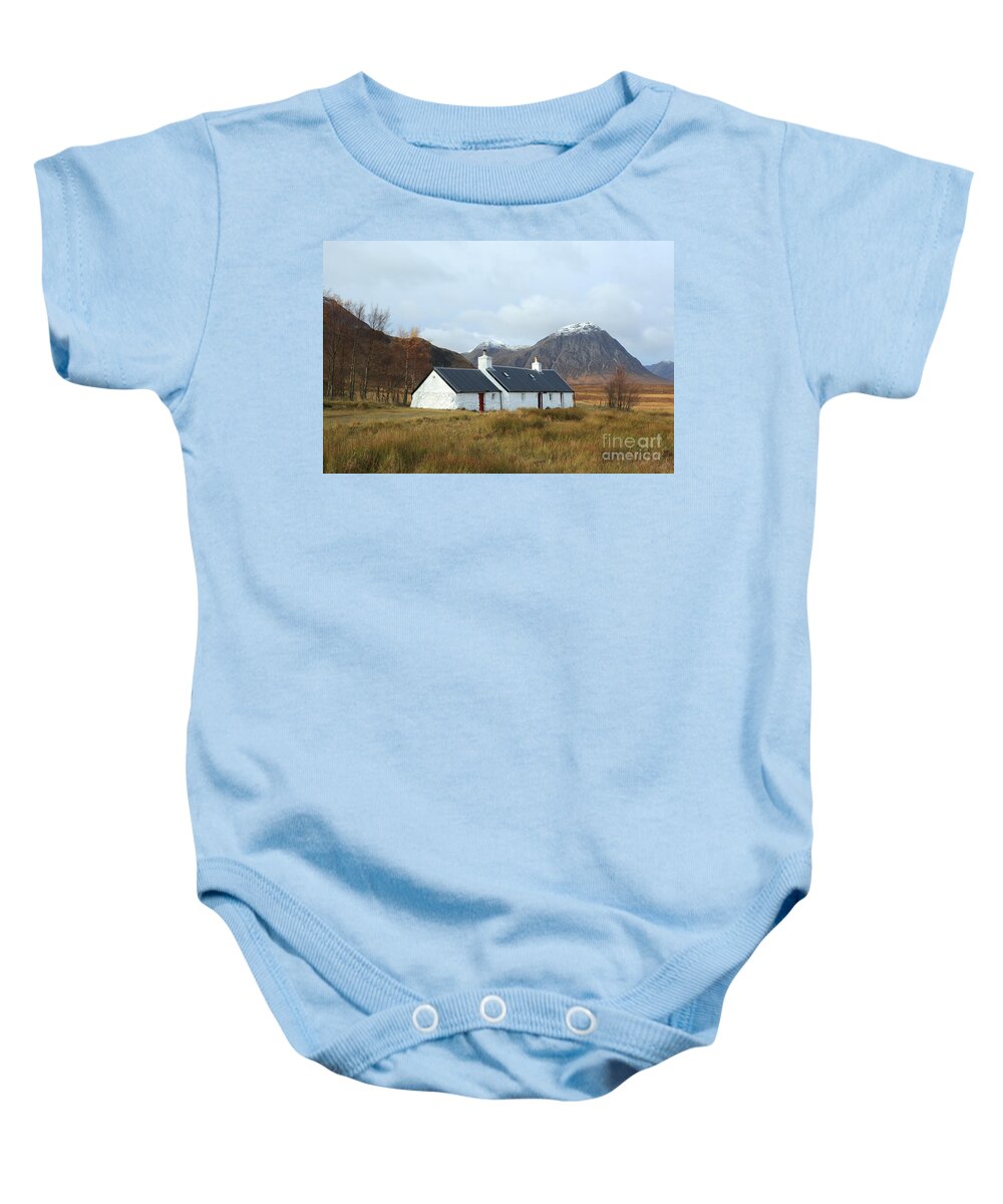 Black Rock Cottage Baby Onesie featuring the photograph Black Rock Cottage by Maria Gaellman