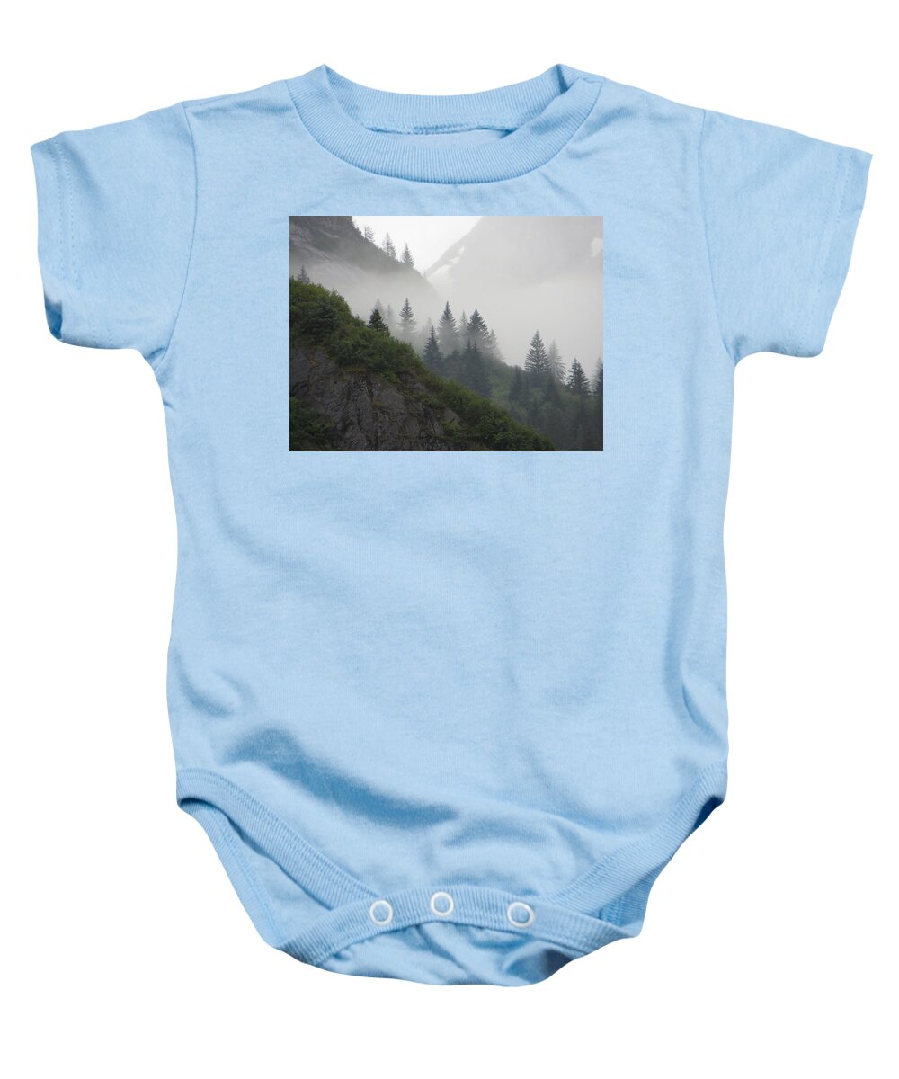 Sawyer Baby Onesie featuring the photograph Blanket Of Fog by Jennifer Wheatley Wolf