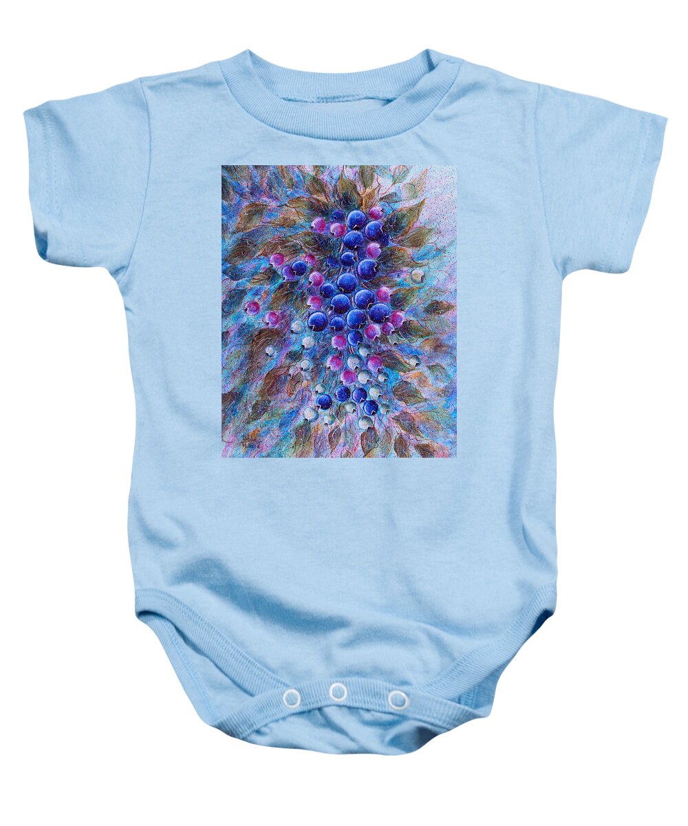 Blueberries Baby Onesie featuring the painting Blueberries by Natalie Holland