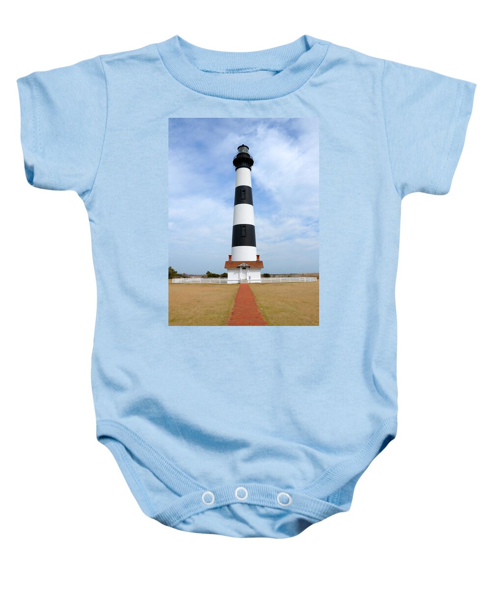 Bodie Lighthouse Baby Onesie featuring the photograph Bodie Lighthouse by Liz Mackney