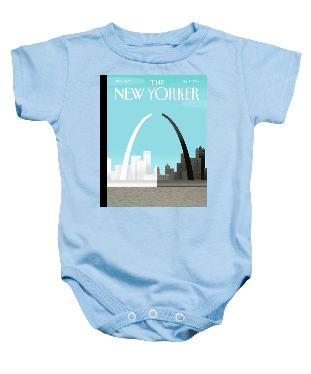 Black Baby Onesie featuring the painting Broken Arch by Bob Staake