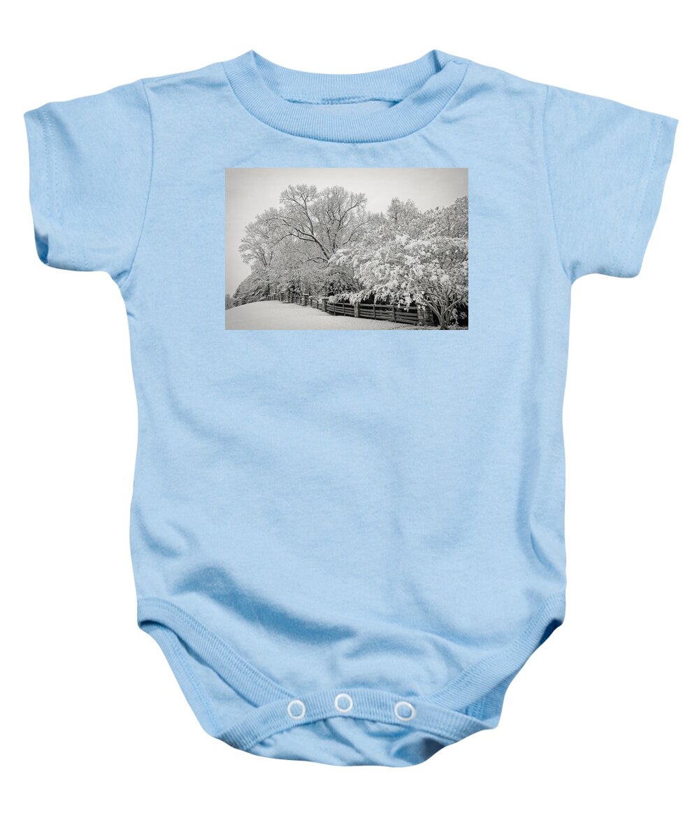 Landscape Baby Onesie featuring the photograph Classic Snow by Carol Whaley Addassi