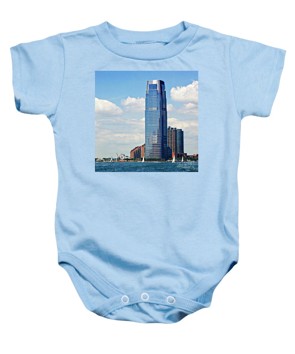 Colgate Clock Baby Onesie featuring the photograph Colgate Clock by Lilliana Mendez