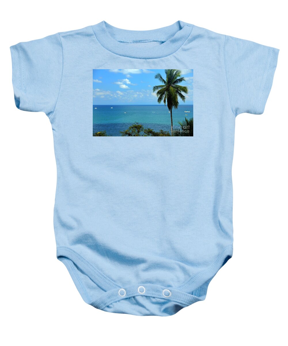 Blue Skies Baby Onesie featuring the photograph Colors of the Pacific by Bob Hislop