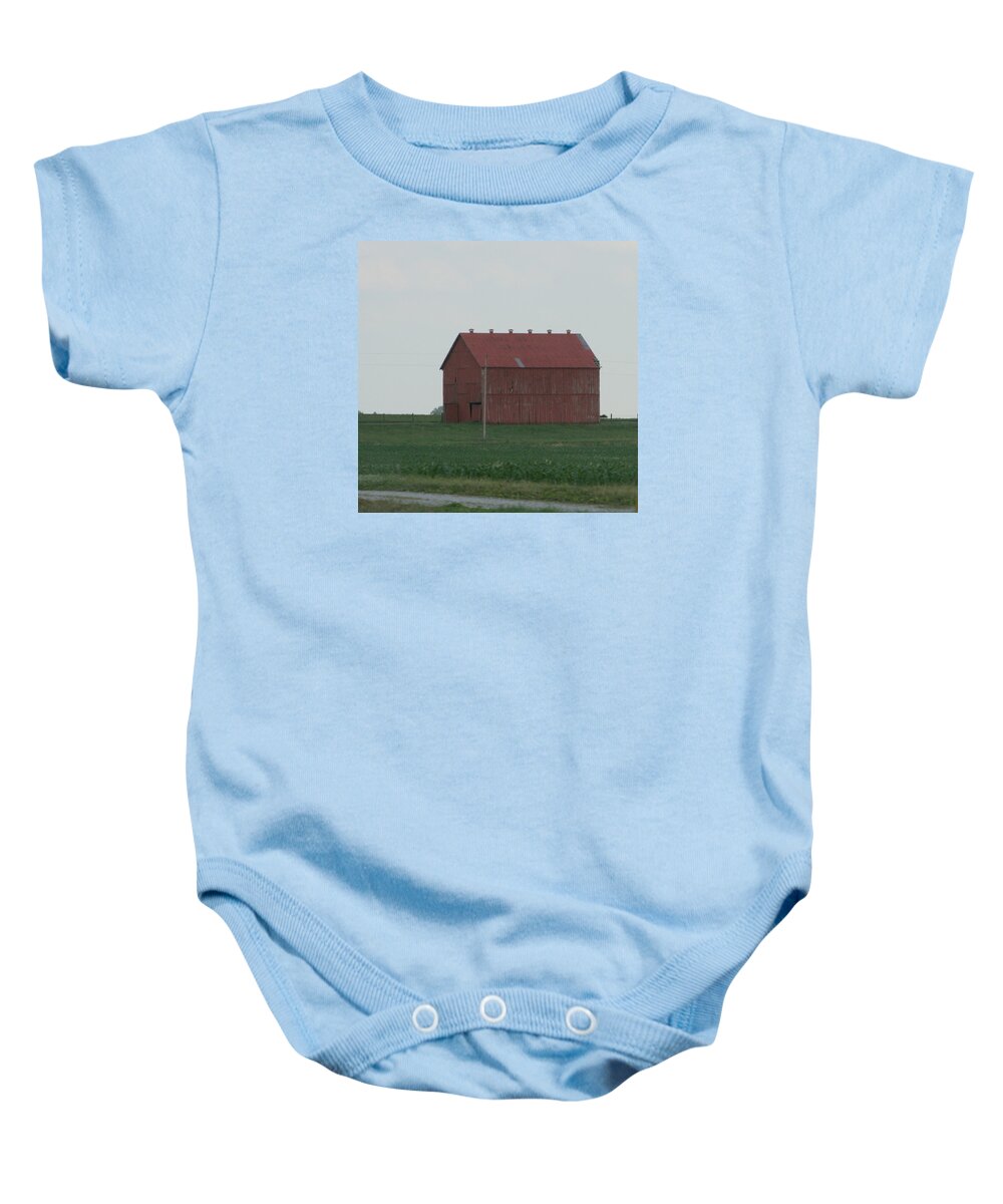 Barn Baby Onesie featuring the photograph Dilapidated Country Barn by Valerie Collins