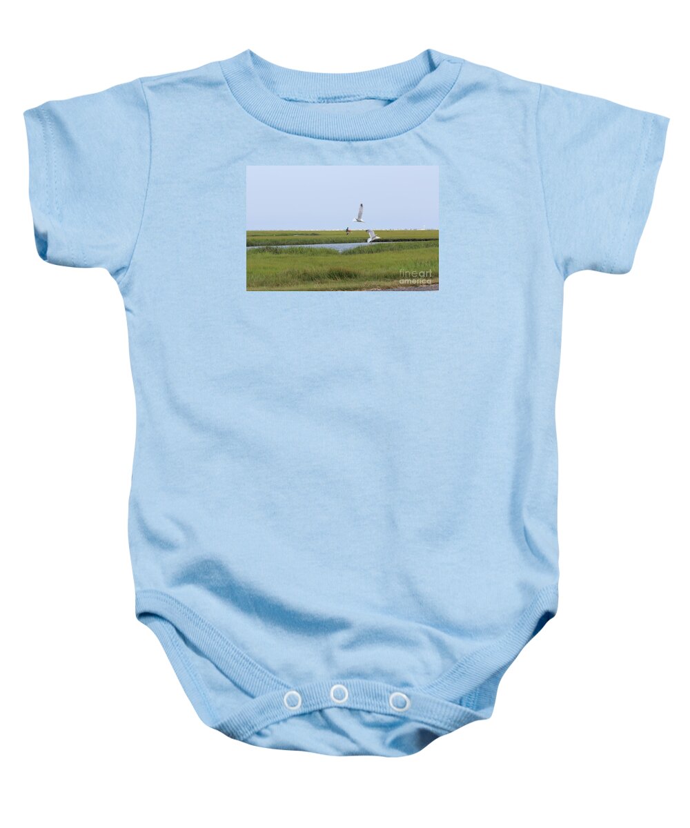 Seagulls Baby Onesie featuring the photograph Crabber by David Jackson