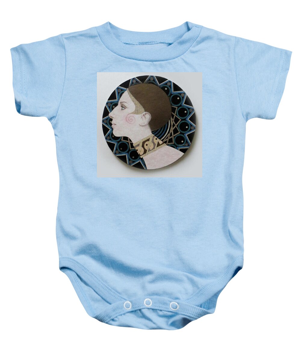 Art Deco Baby Onesie featuring the mixed media Deco Barbra by Richard Laeton