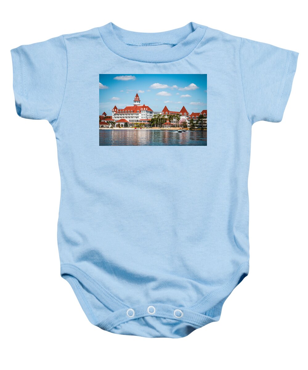 Grand Floridian Baby Onesie featuring the photograph Disney's Grand Floridian Resort and Spa by Sara Frank