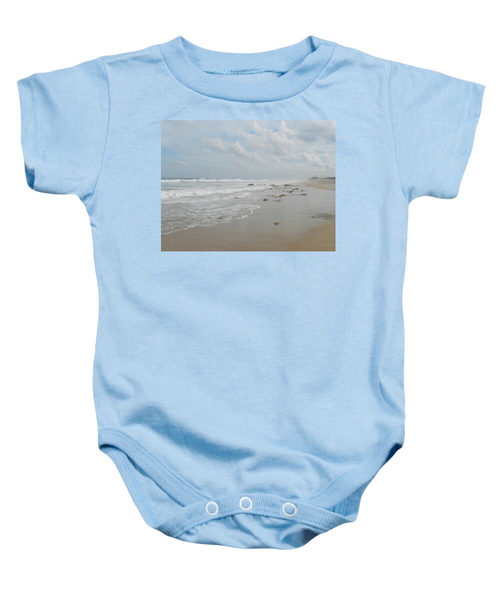 Seashore Baby Onesie featuring the photograph East Coast Florida Surf by Deborah Ferree
