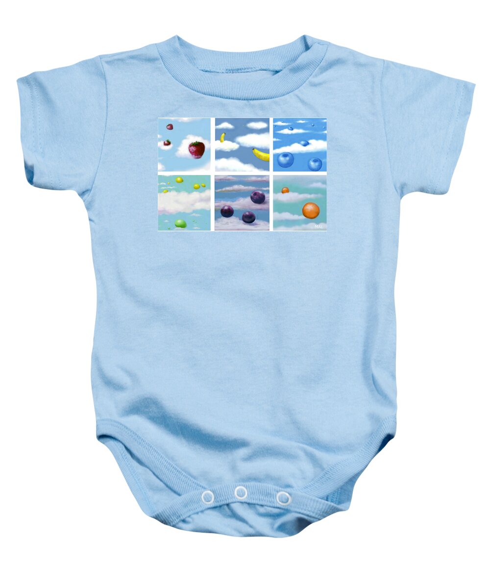 Fruit Baby Onesie featuring the photograph Falling Fruit Group by Mary Ann Leitch