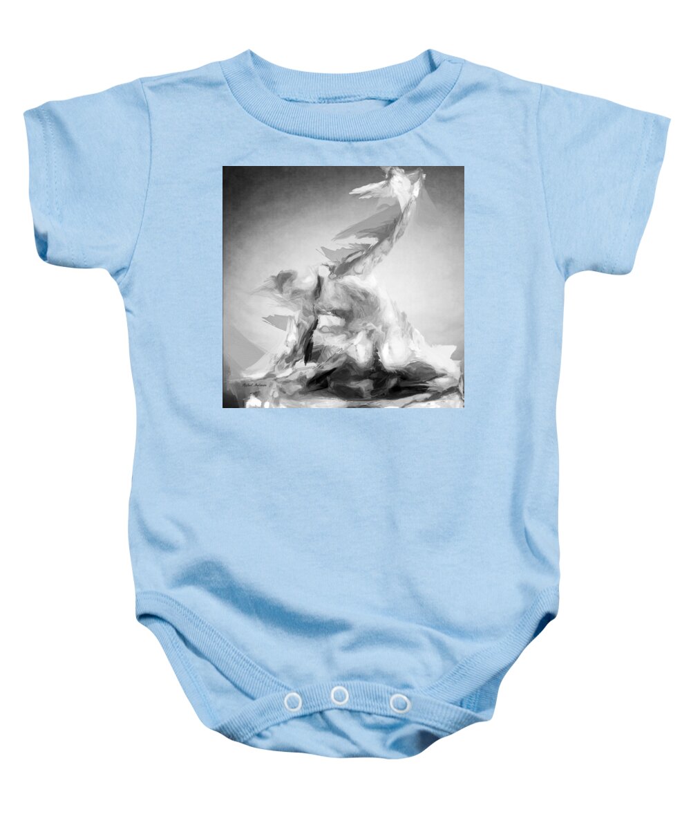 Black And White Baby Onesie featuring the digital art Feel Good by Rafael Salazar
