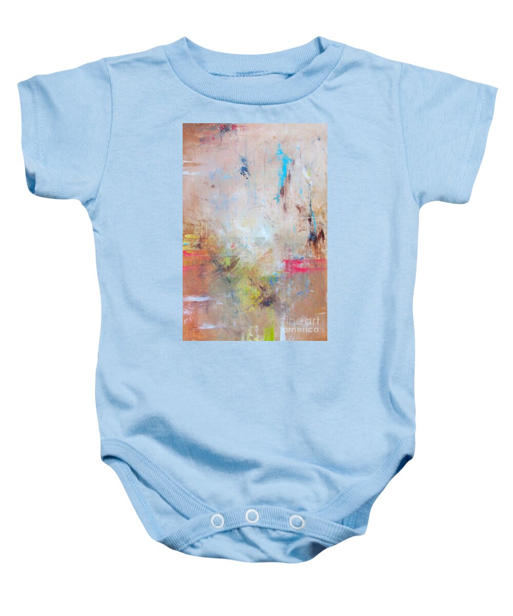First Day Baby Onesie featuring the painting First Day by Pristine Cartera Turkus