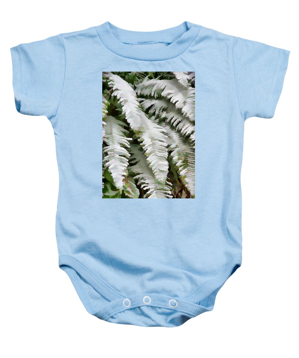 Ferns Baby Onesie featuring the photograph Frosty Ferns by Ron Roberts