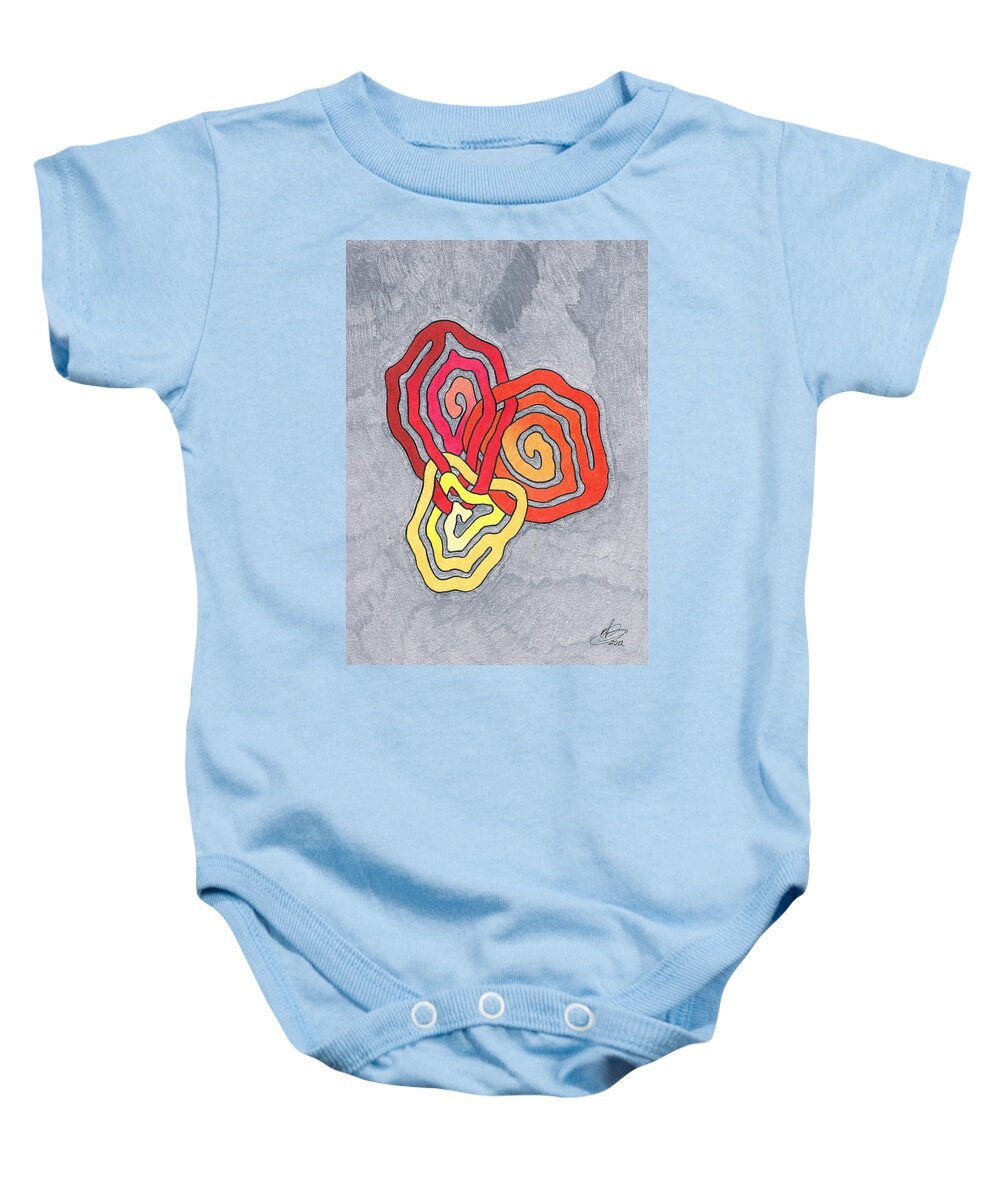 Diversity Baby Onesie featuring the drawing Fusion of Colors by Andreas Berthold