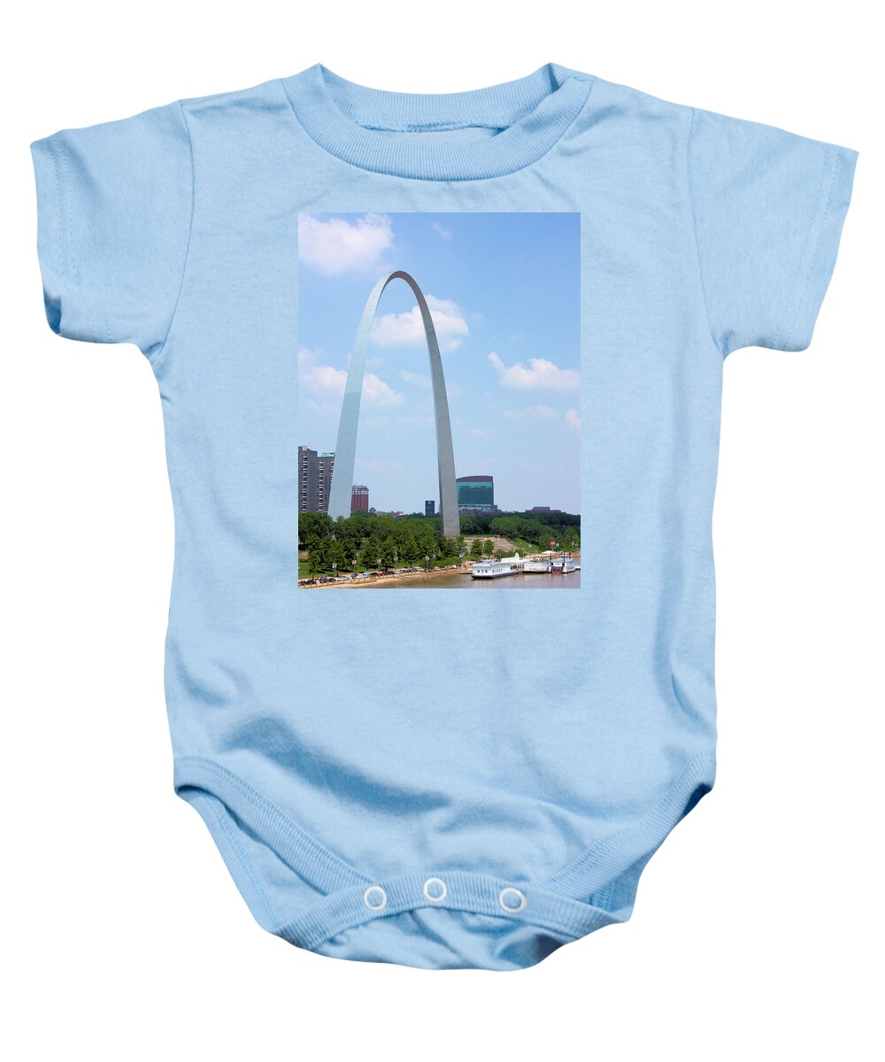 Saint Louis Baby Onesie featuring the photograph Gateway to the West by Kristin Elmquist