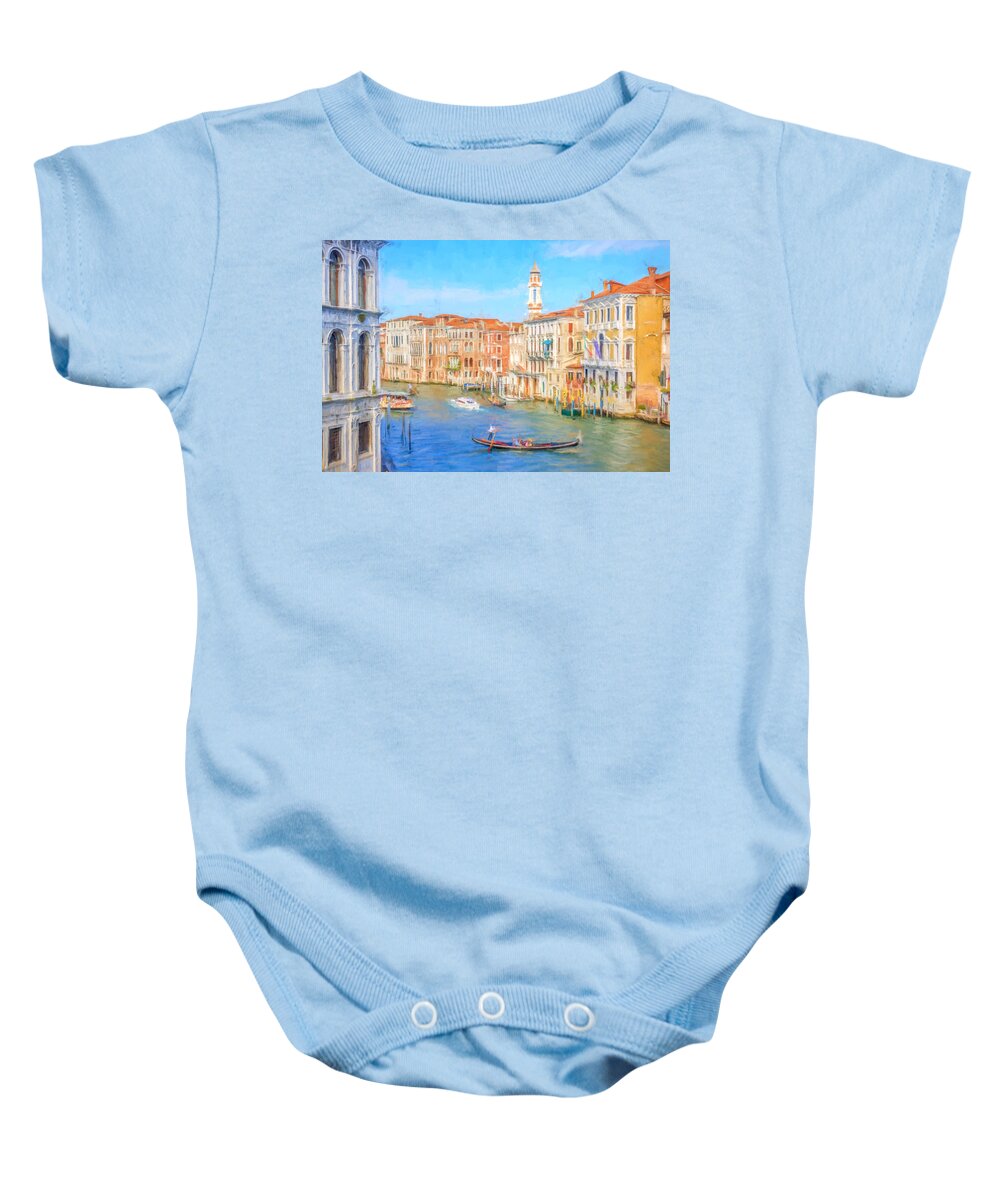 Italy Baby Onesie featuring the photograph Painted effect - Grand Canal Venice by Sue Leonard