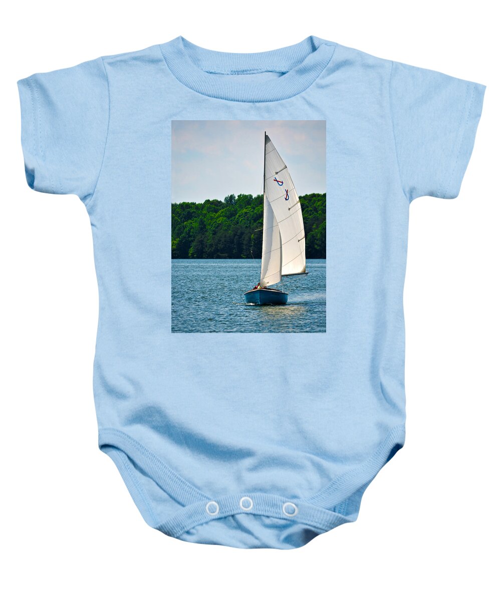 Sailboat Baby Onesie featuring the photograph Happy Sailing by Sandi OReilly