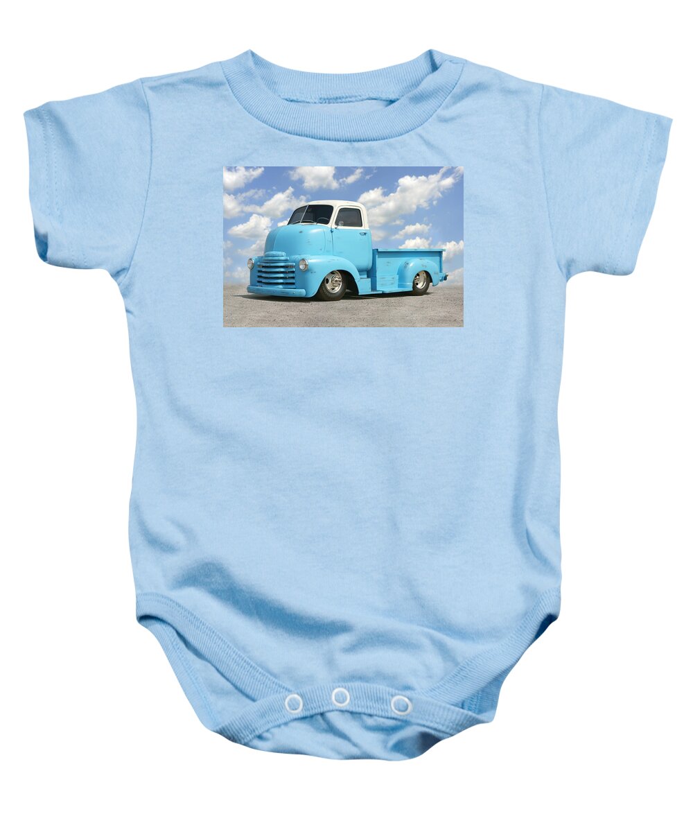 Chevy Truck Baby Onesie featuring the photograph Heavy Duty Chevy Truck by Mike McGlothlen
