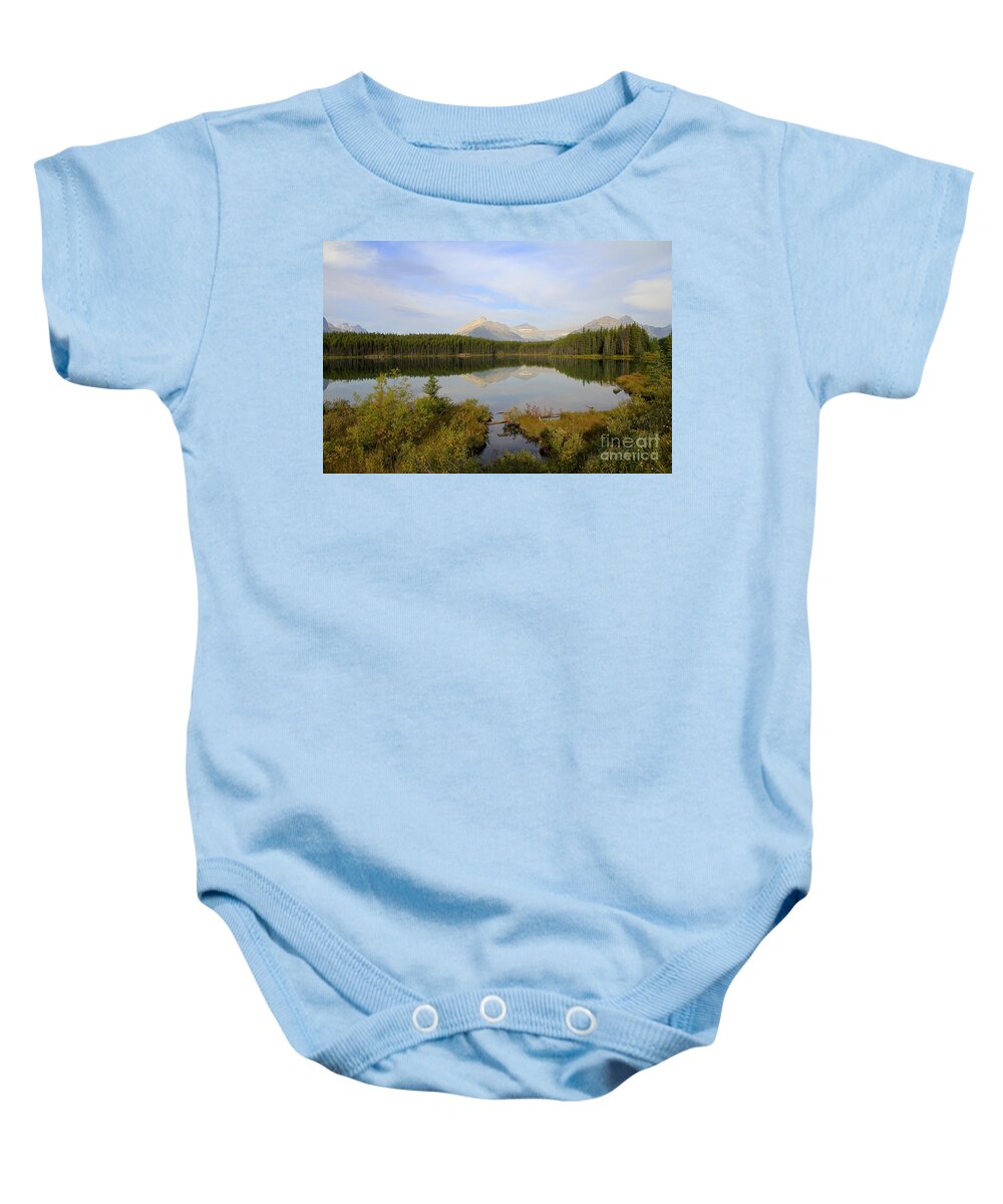 Harbert Lake Baby Onesie featuring the photograph Herbert Lake Banff National Park by Teresa Zieba