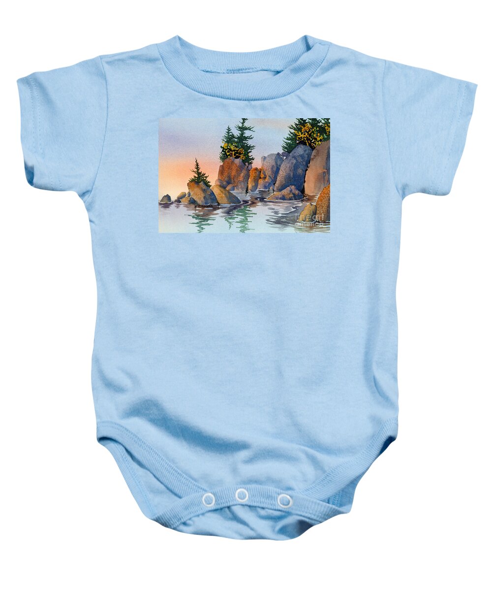 High Tide Baby Onesie featuring the painting High Tide by Teresa Ascone