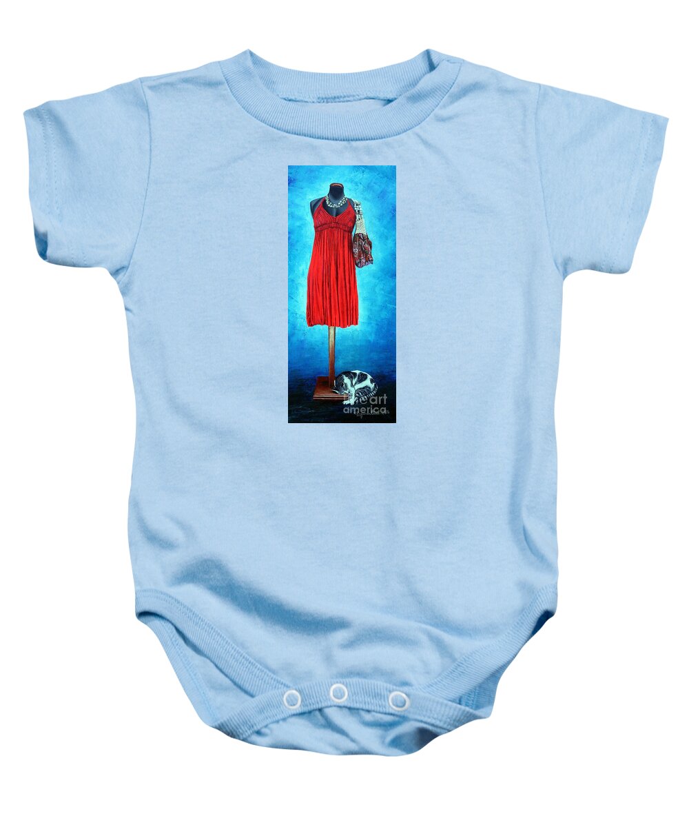 Rhodes Baby Onesie featuring the painting Human Touch by Rezzan Erguvan-Onal
