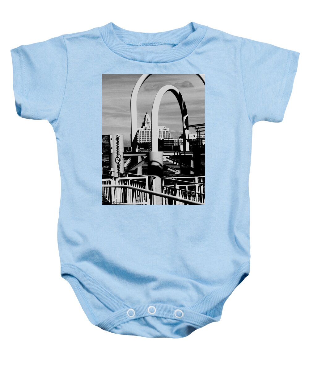 Black White Image Baby Onesie featuring the photograph It's Complicated by Lizi Beard-Ward