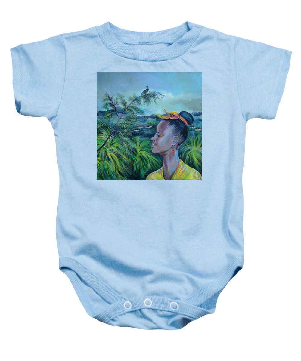 Travel Baby Onesie featuring the painting Jamaica. Part Two by Anna Duyunova