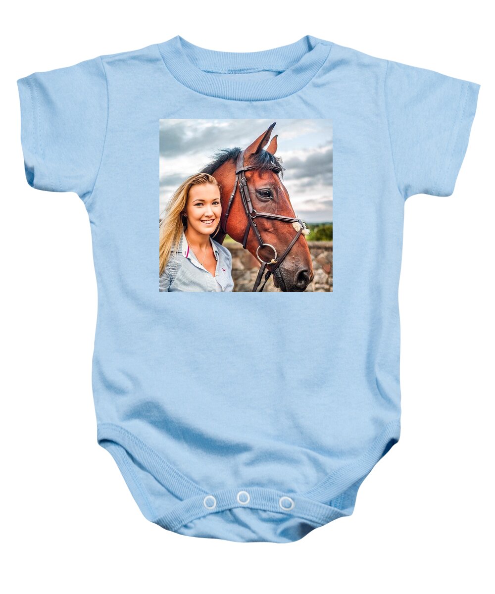 Beautiful Baby Onesie featuring the photograph Jessica & Gunner by Aleck Cartwright