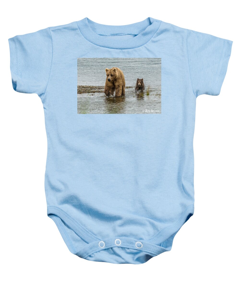 Alaska Baby Onesie featuring the photograph Keeping up with mom by Joan Wallner