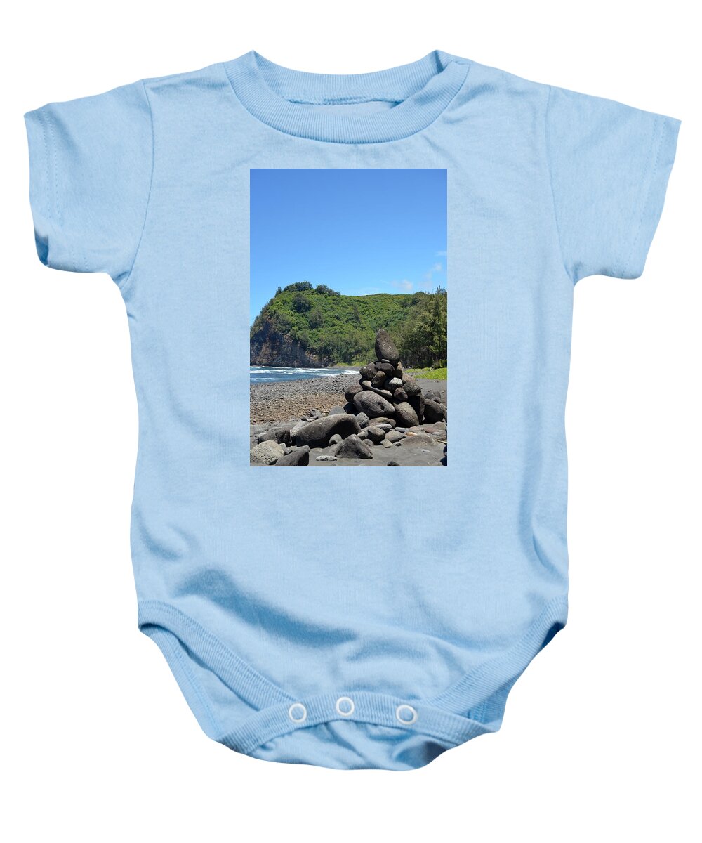 Kona Baby Onesie featuring the photograph Kona Coast Rock Stack by Amy Fose
