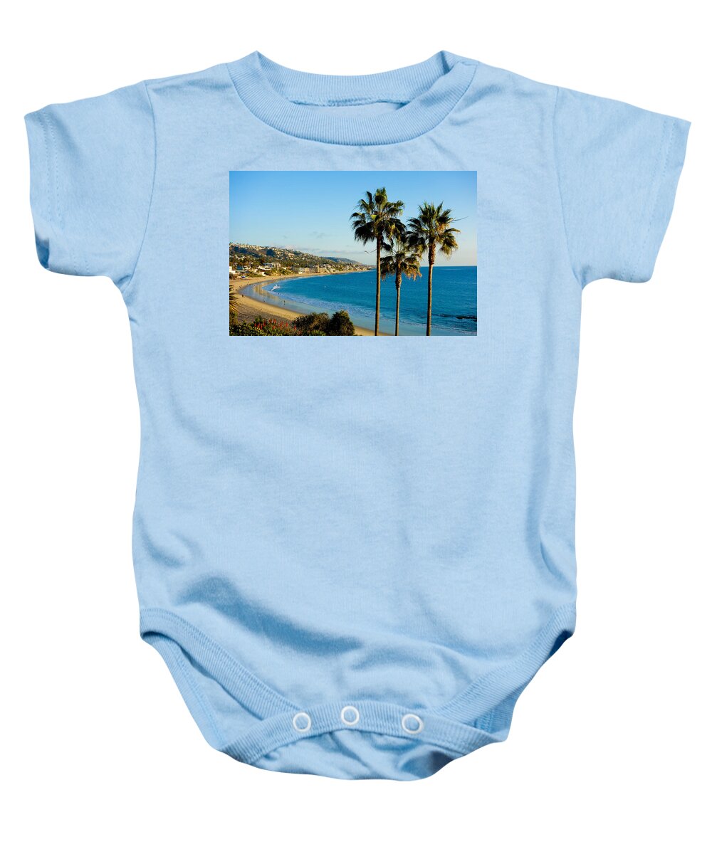 Laguna Beach Baby Onesie featuring the photograph Laguna Beach Sunset Glow by Robert Meyers-Lussier