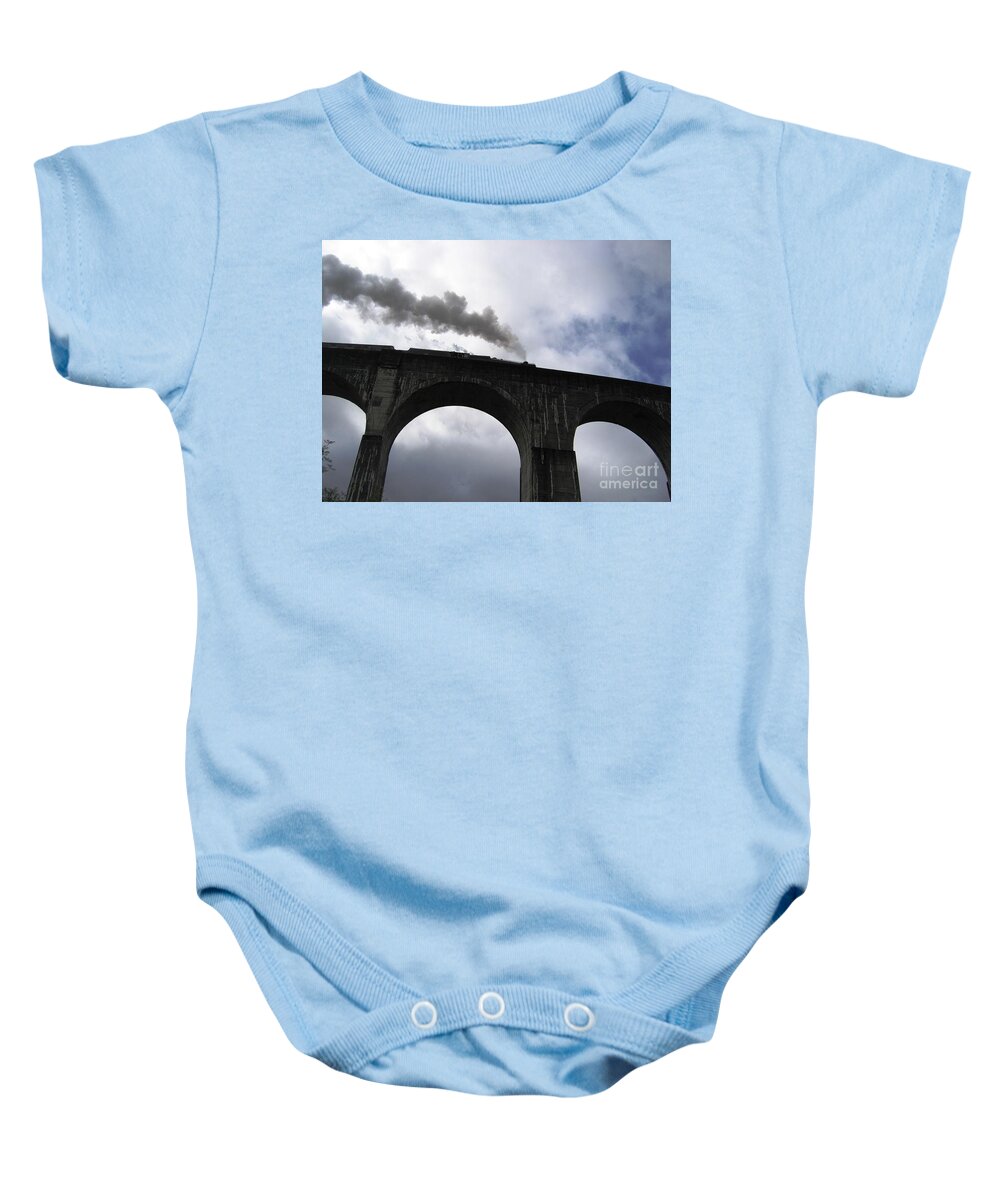Scottish Highlands Baby Onesie featuring the photograph Late For The Hogwart's Express by Denise Railey