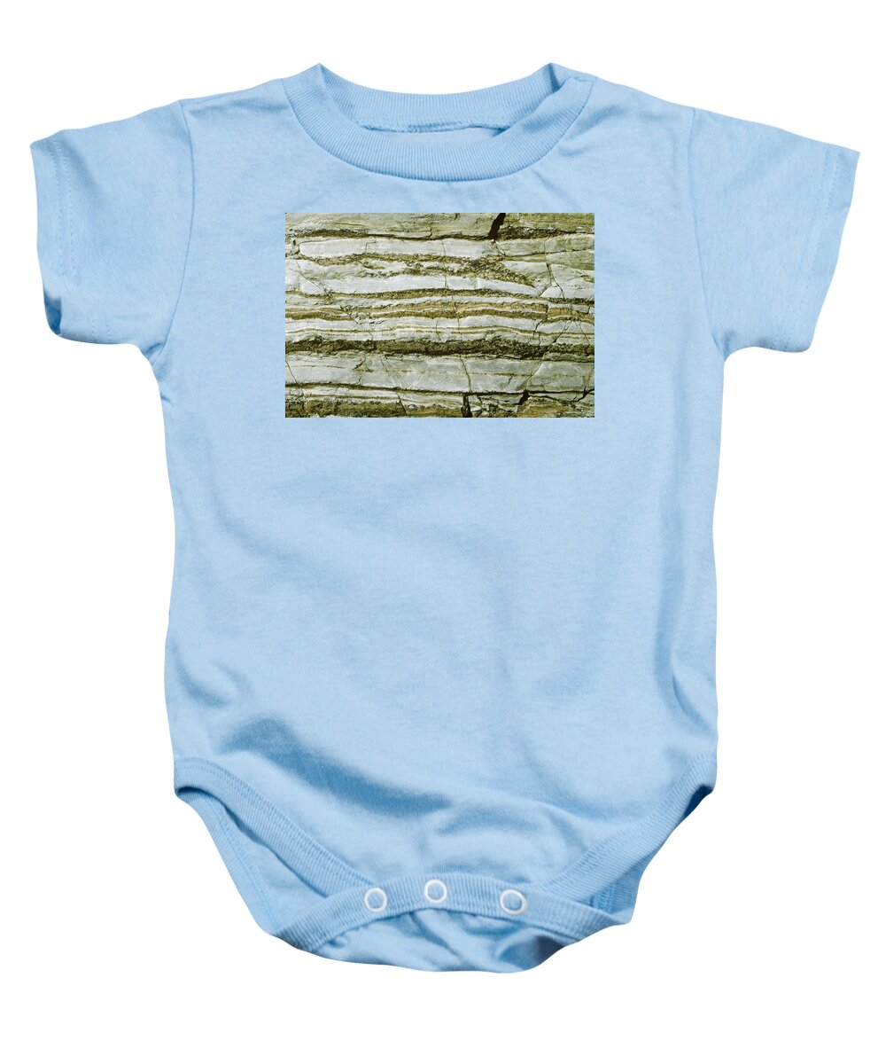 Geology Baby Onesie featuring the photograph Layers Of Limestone And Sandstone by Betty B. Derig