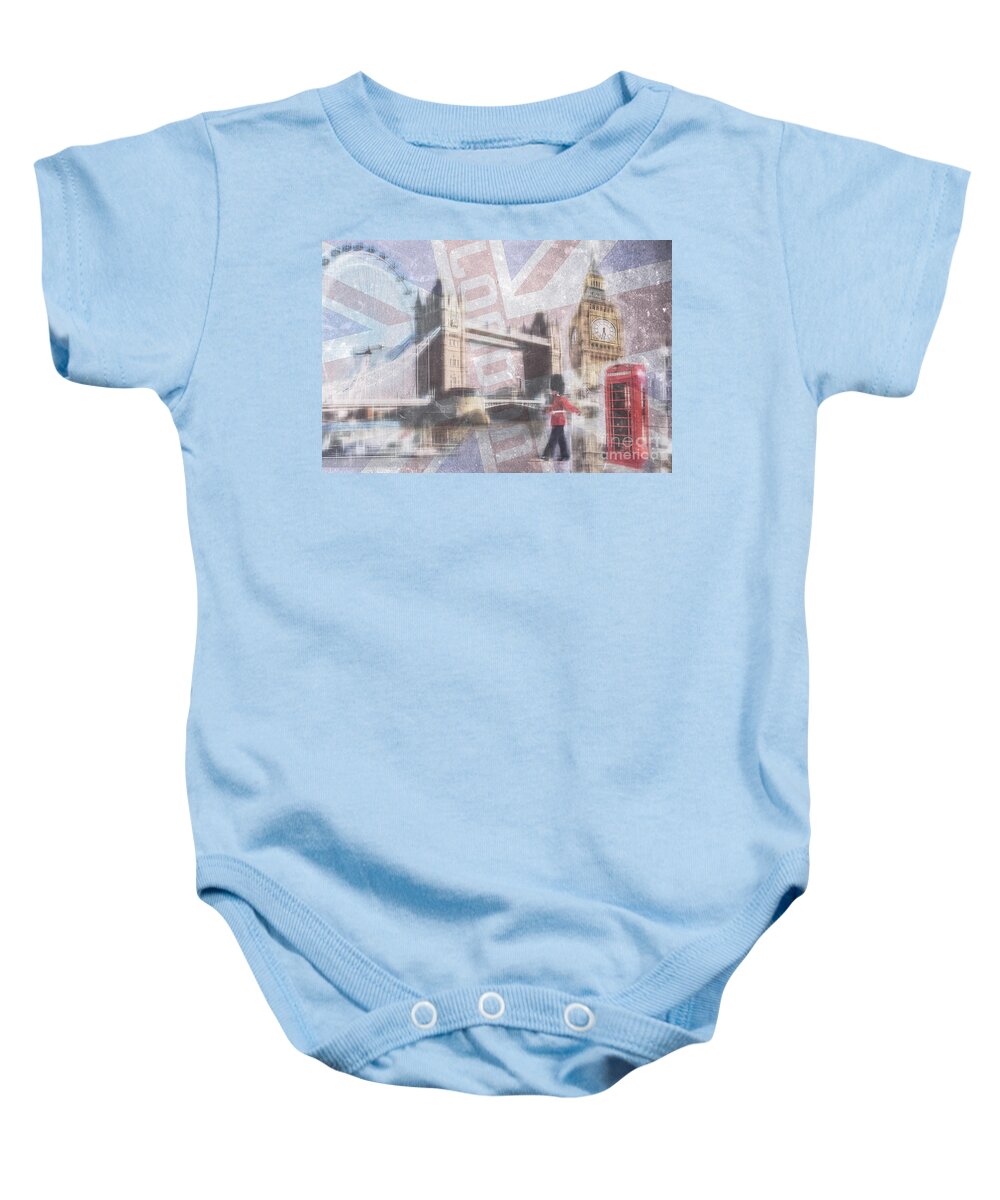 Great Britain Baby Onesie featuring the photograph London blue by Hannes Cmarits