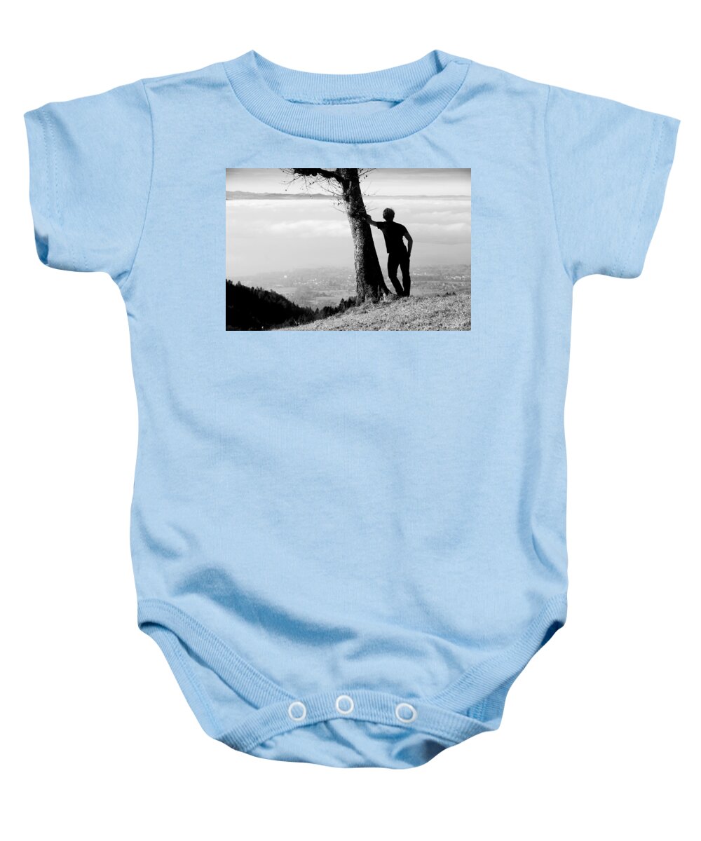 Lonely Baby Onesie featuring the photograph Lonely Man by Chevy Fleet