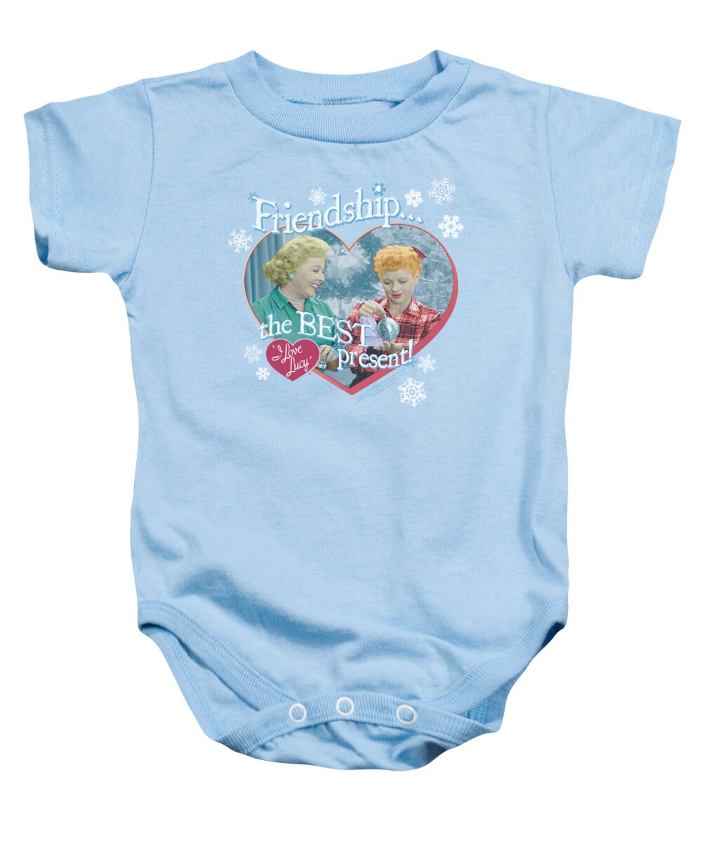 I Love Lucy Baby Onesie featuring the digital art Lucy - The Best Present by Brand A