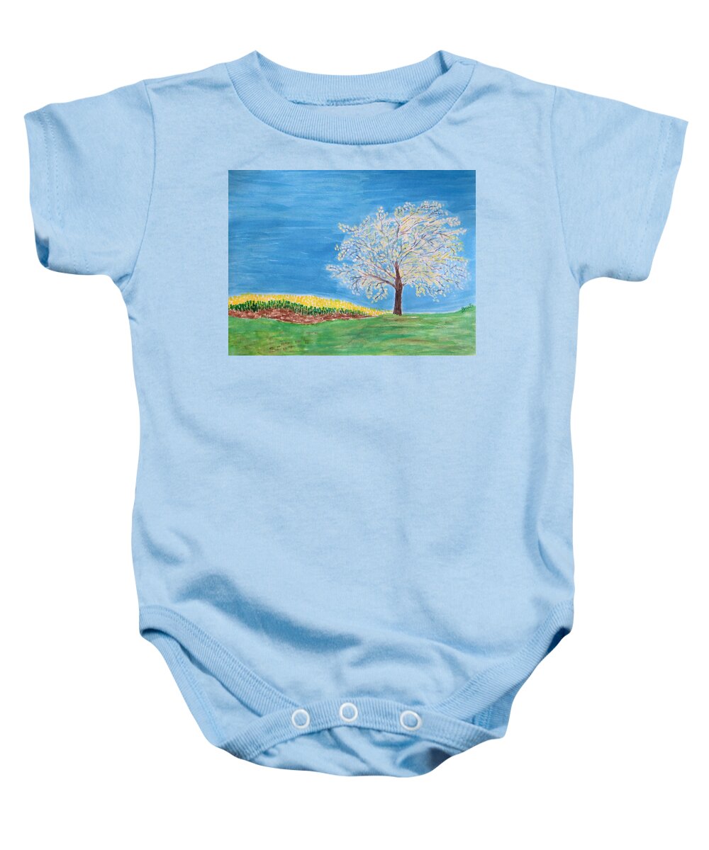 The Wish Tree Baby Onesie featuring the painting Magical wish tree by Sonali Gangane