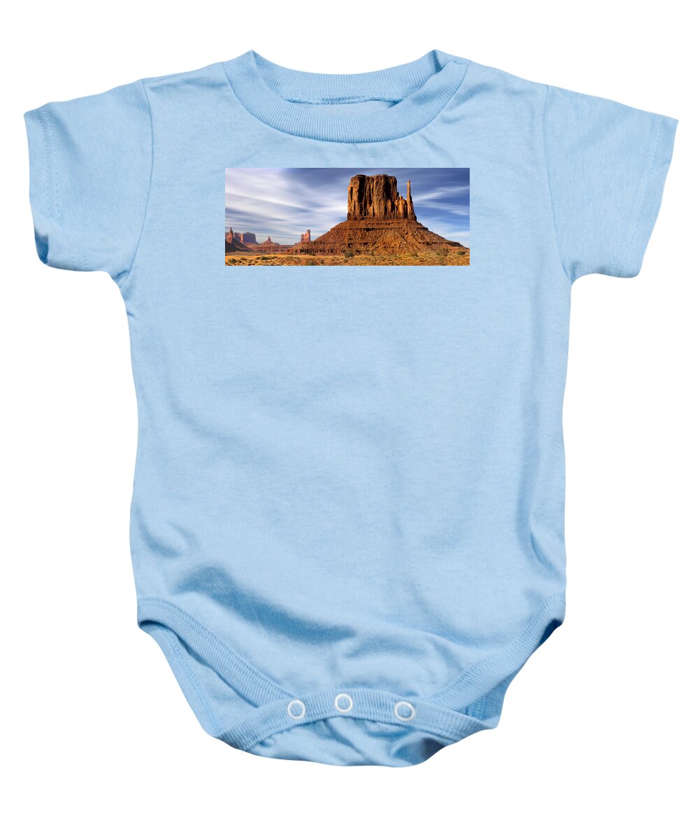 Desert Scene Baby Onesie featuring the photograph Monument Valley - Left Mitten by Mike McGlothlen