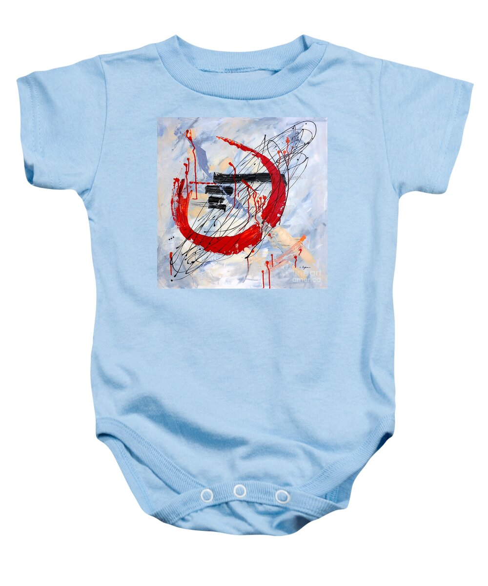 Painting Baby Onesie featuring the painting Musical Abstract 001 by Cristina Stefan