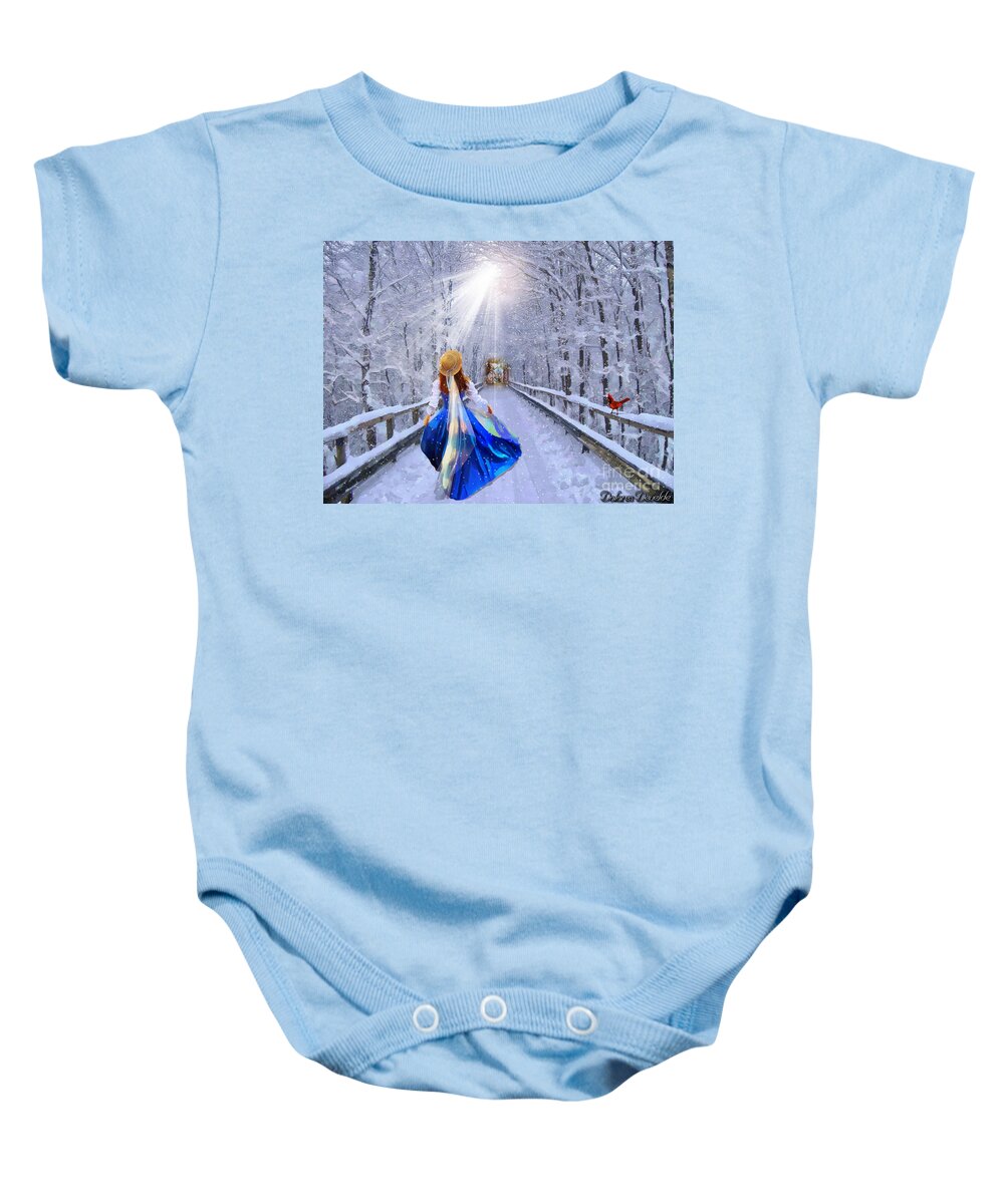 Narrow Gate Baby Onesie featuring the mixed media Narrow Gate by Dolores Develde