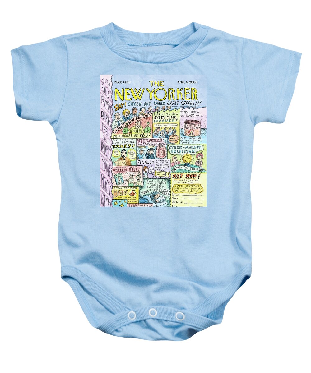 April Fool Baby Onesie featuring the painting April Fool by Roz Chast