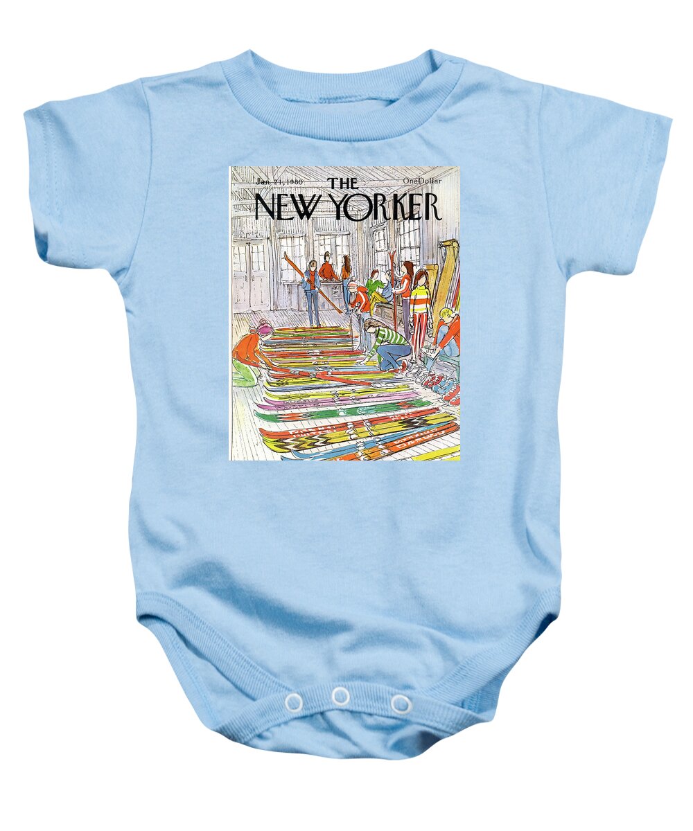 Sports Baby Onesie featuring the painting New Yorker January 21st, 1980 by Arthur Getz