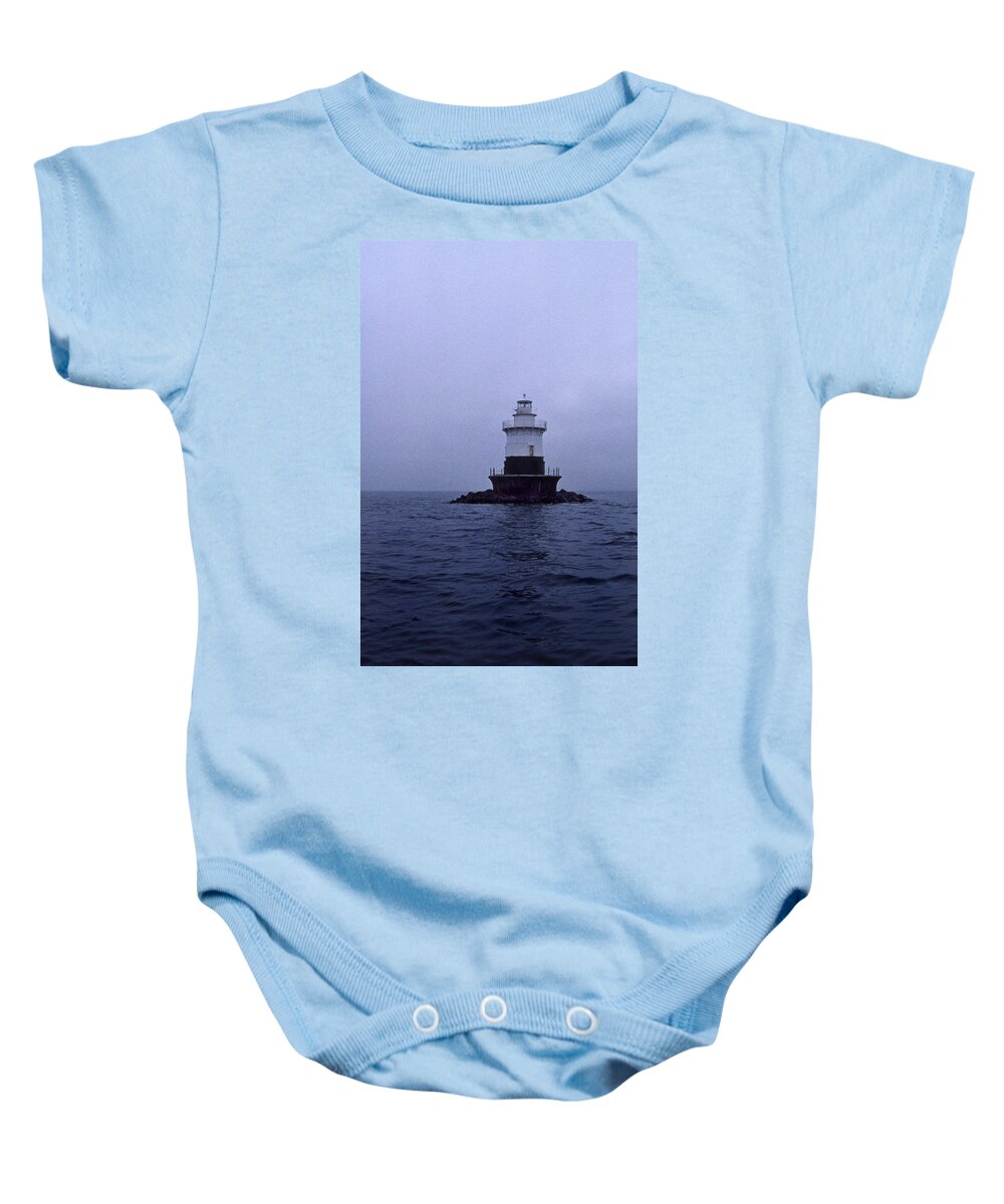 Ny Baby Onesie featuring the photograph Old Orchard Lighthouse by Skip Willits
