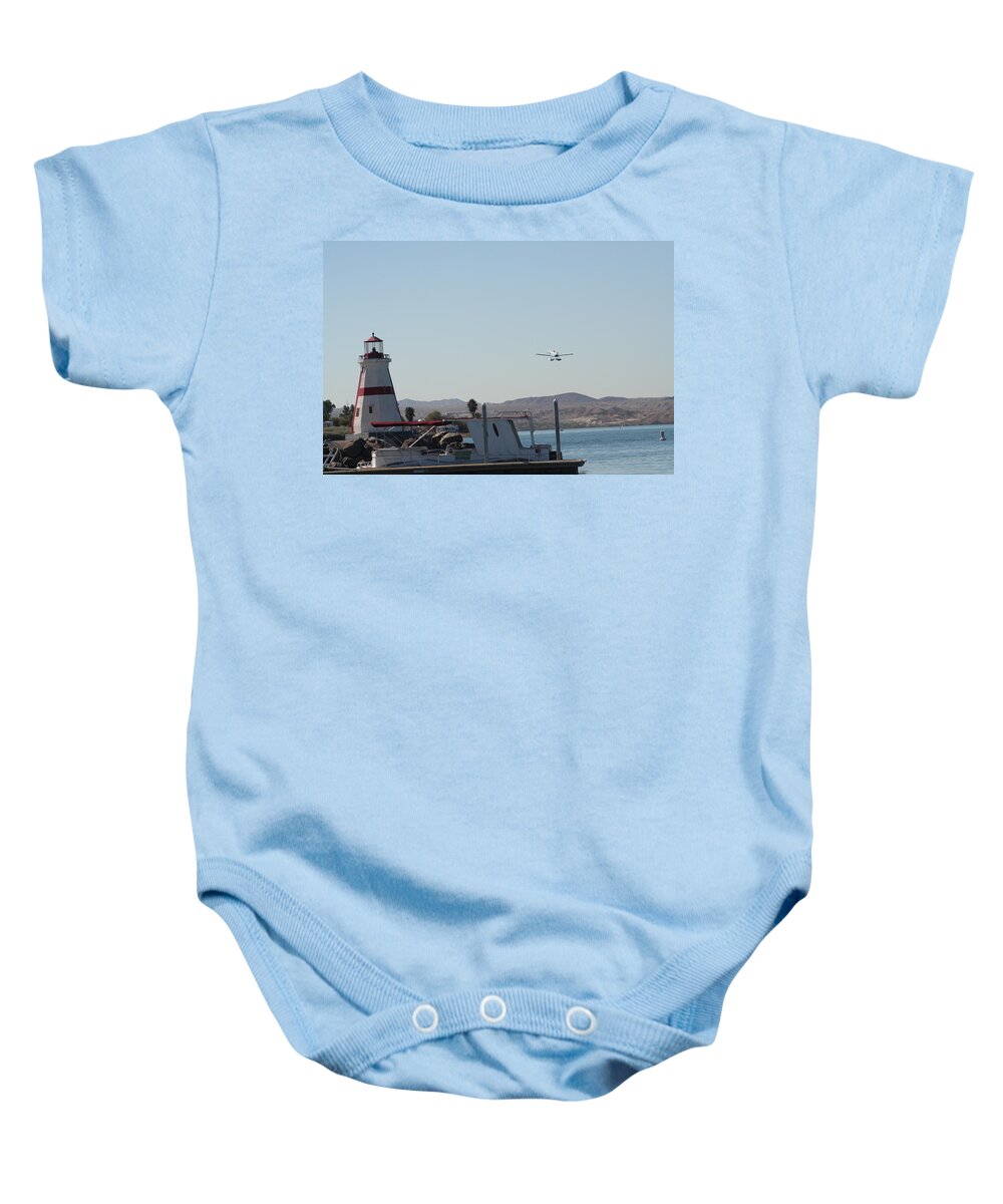 Lighthouse Baby Onesie featuring the photograph On approach by David S Reynolds